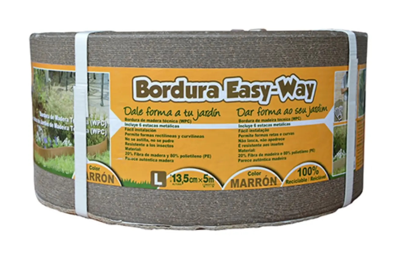 Kit bordura composite marrón o negro para césped artificial