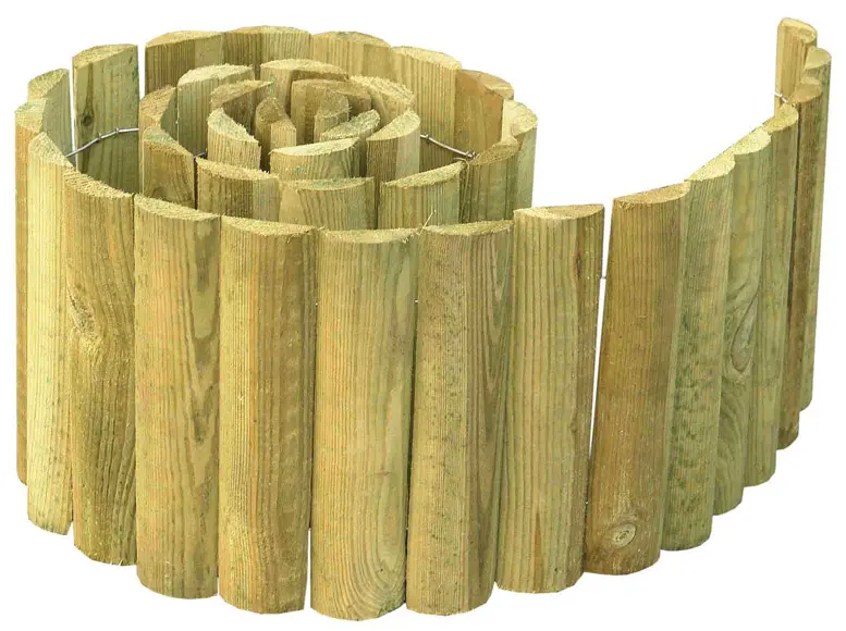Bordura de madera 180x30x5 cm para jardín